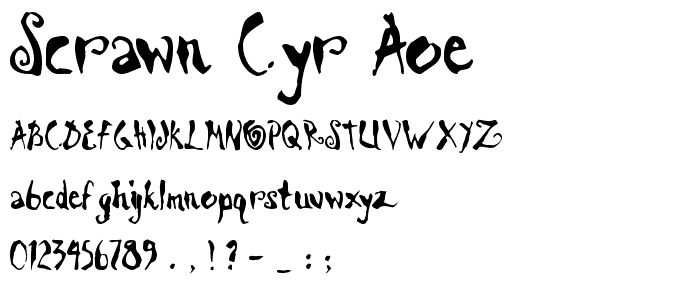 Scrawn Cyr AOE font